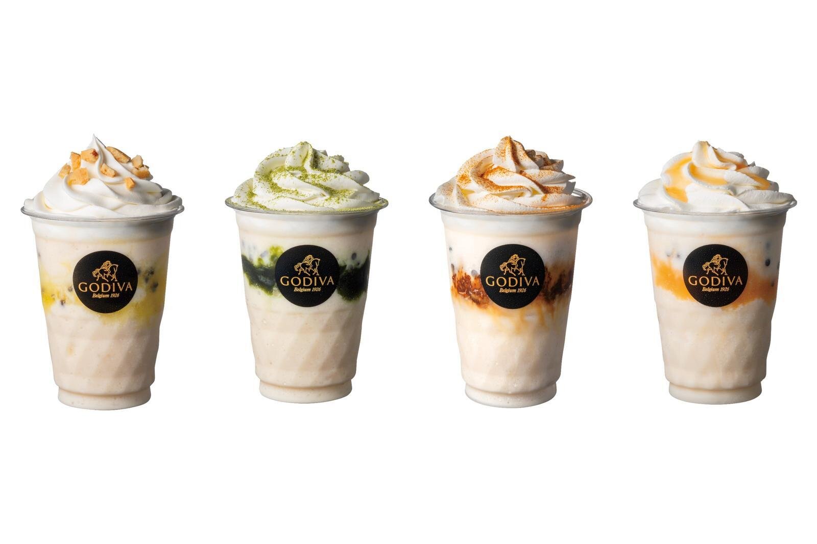 고디바 47 쇼콜릭서 스탠다드 사이즈 각 270ml 각 800엔 왼쪽부터) 가나가와, 사이타마, 치바, 이바라키