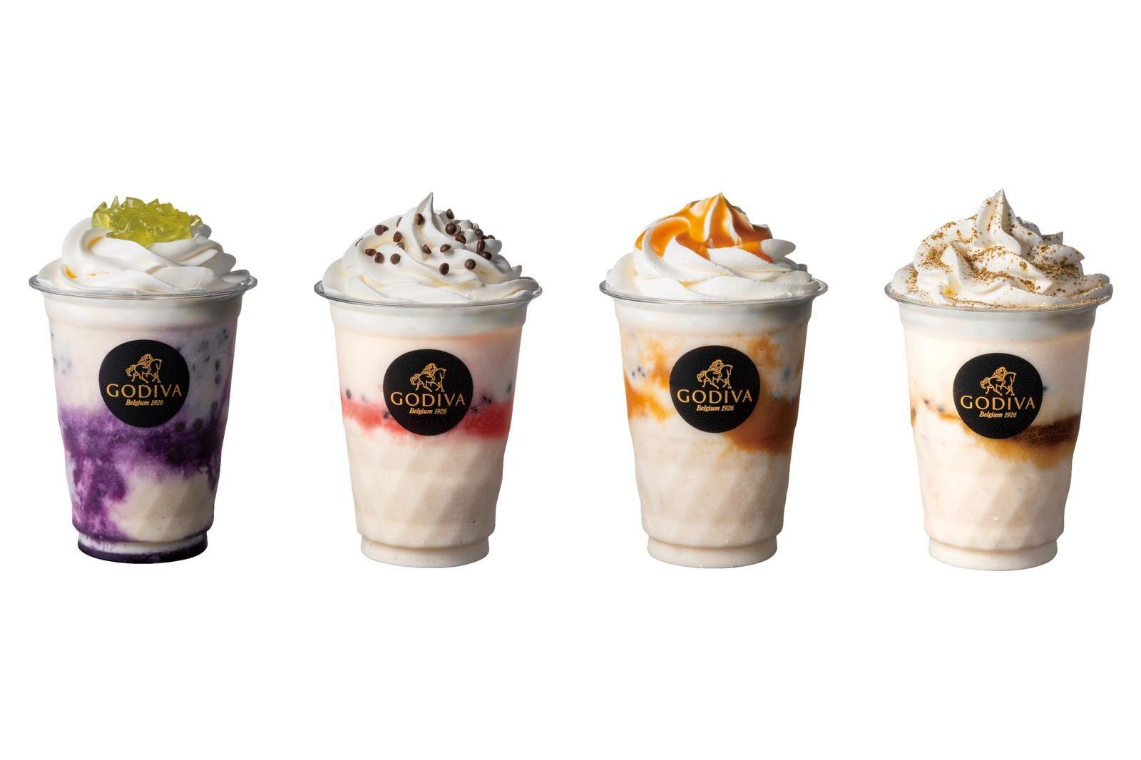 고디바 47 쇼콜릭서 스탠다드 사이즈 각 270ml 각 800엔 왼쪽부터) 나가노, 도야마, 기후, 이시카와