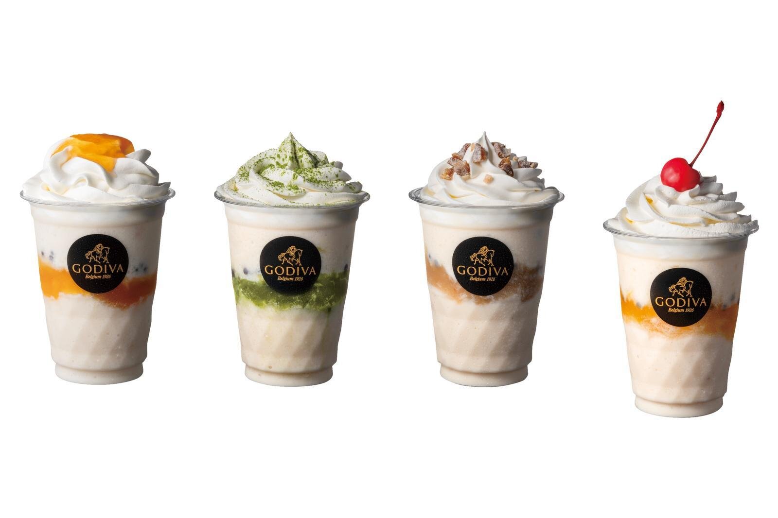 고디바 47 쇼콜릭서 스탠다드 사이즈 각 270ml 각 800엔 왼쪽부터) 후쿠이, 시즈오카, 아이치, 오사카